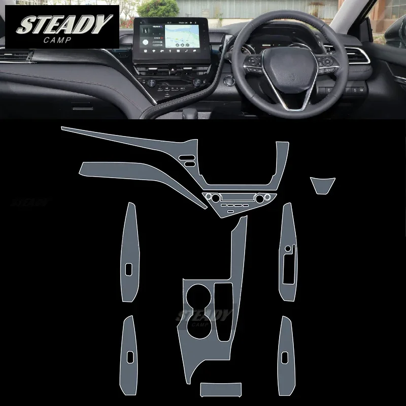 Car Interior Center Console Transparent TPU Protective Film Anti-scratch Repair Accessories Refit For Toyota Camry 2021-2023