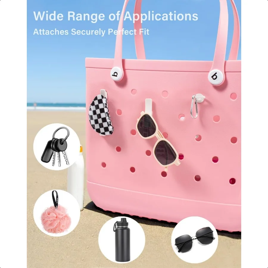 4er-Pack durchsichtige Bogg Beach-Make-up-Taschenzubehör mit 3er-Pack Einlegehaken für Bogg-Taschen, durchsichtige Bogg-Make-up-Taschen, Telefonhalter für Bo