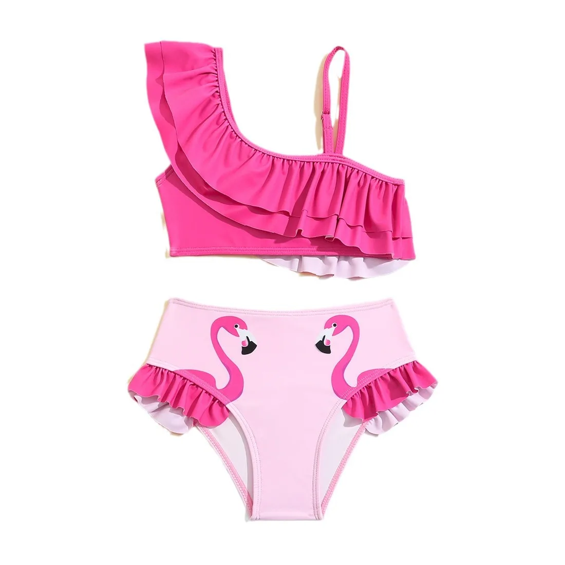 Costumi da bagno per bambini per ragazze Flamingo costume da bagno Bikini per bambini arruffato costume da bagno da spiaggia per piscina ad