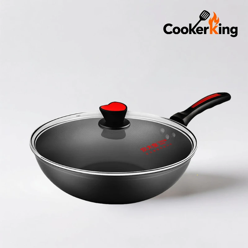 

COOKER KING 32/34CM Chinese Wok Aluminum Alloy Home Multifunctional Frying Pan Non-stick Pan Meet The Cooking Needs of Families