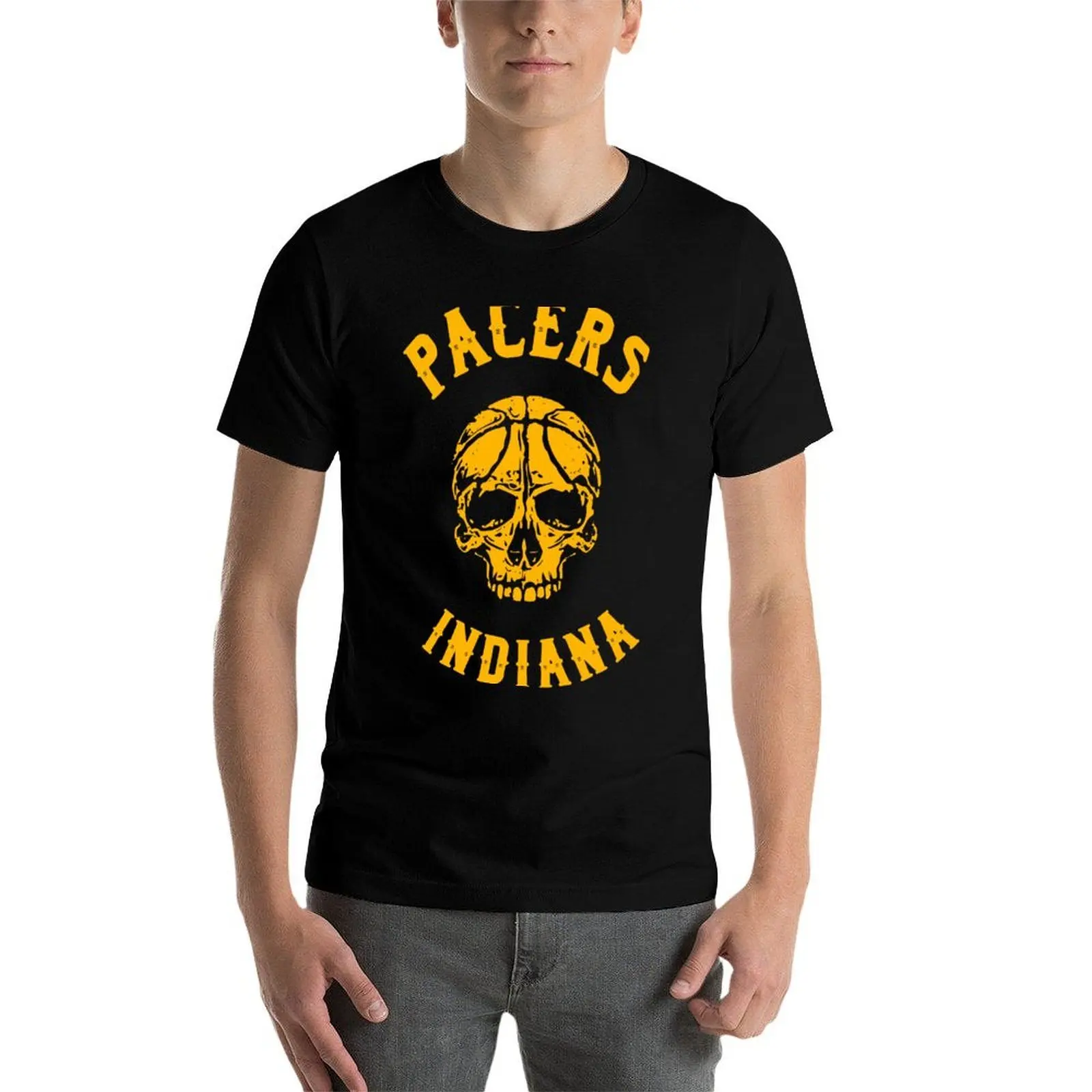 

Pacers Skull T-Shirt t shirts for man pack cotton cotton tshirt 100% T-Shirt