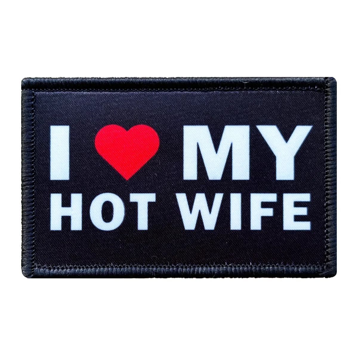 Lustiger Moral-Patch „Ich liebe meine heiße Frau“, Klettverschluss-Patch, besticktes Abzeichen für Jacke, Hut, Rucksack