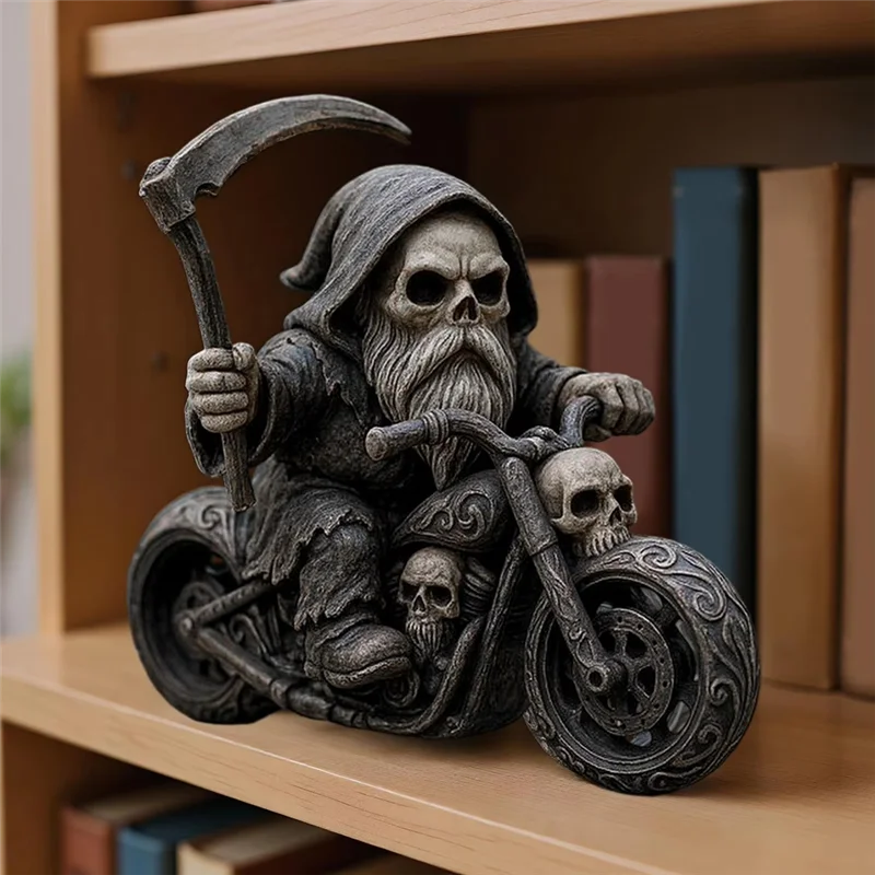 Decorative Figurine Desktop Skeleton Reaper Statue For Themed Bars Halloween Dining Table Bedroom Window Display Bedside