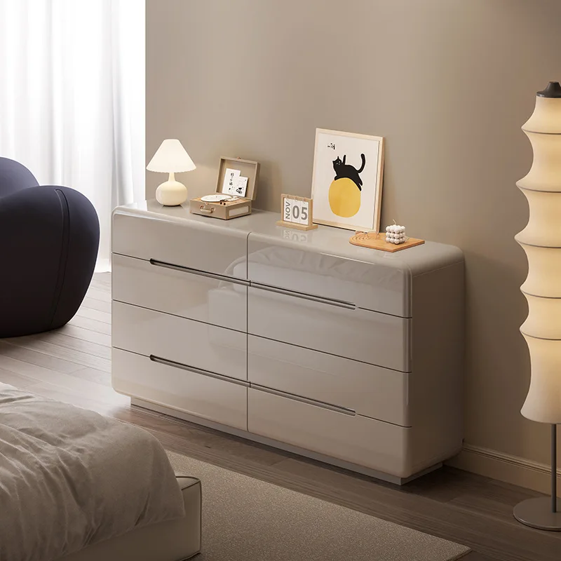 

Italian minimalist eight-bucket cabinet, bedroom, bedside storage, locker, cream wind five-bucket Nordic living room
