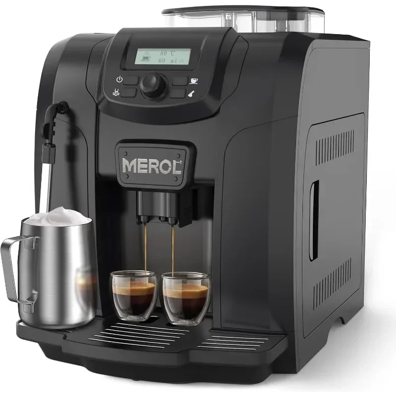 

MEROL Automatic Espresso Coffee Machine Barista Pump Coffee Maker with Grinder Steam Wand for Cappuccino Latte Macchiato