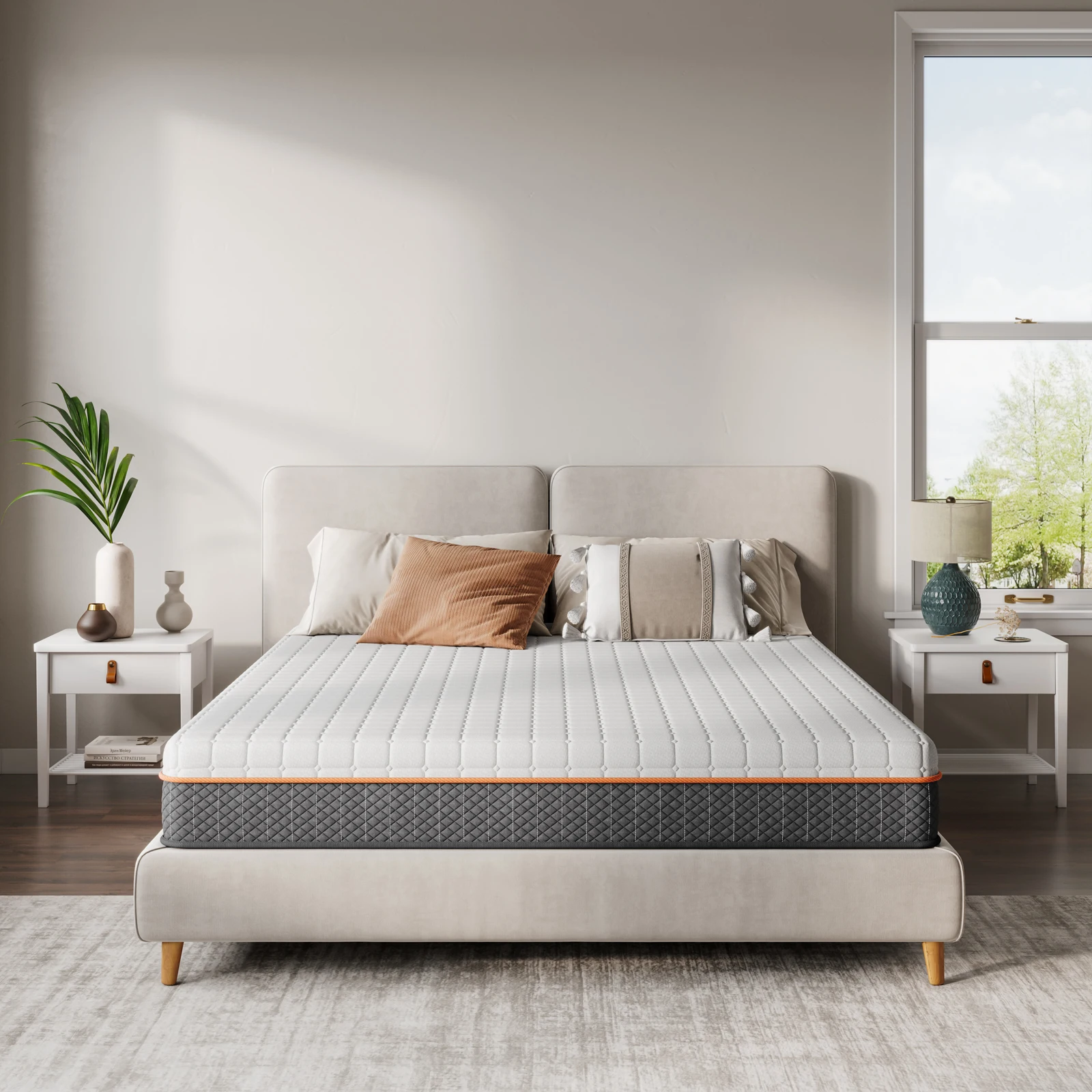 Matelas en mousse Vesgantti, blanc, épaisseur 16/18/26 cm, matelas en mousse à mémoire de forme gel, support zoné vous garde bien aligné