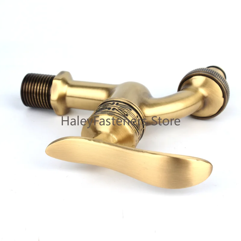 Antique Brass Bathroom Wall Mount Sink Basin Cold Water Faucet Tap G 1/2 Inch Outdoor Garden Hose Faucet Mop Sink tap