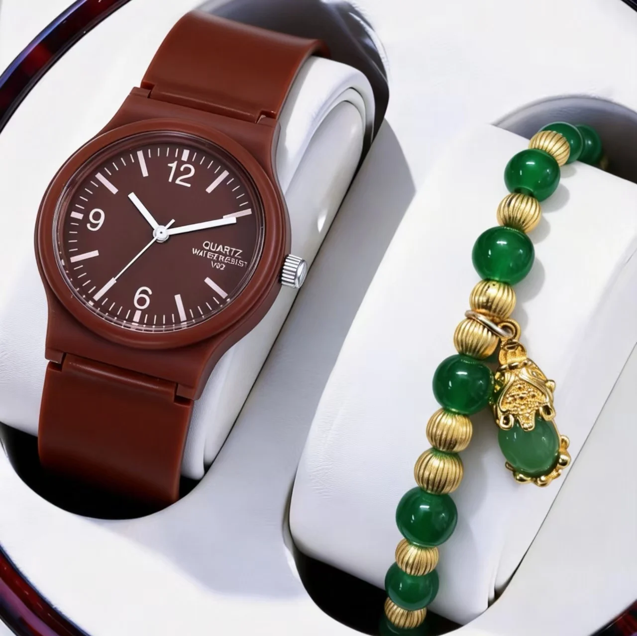 Marke WOKAI Casual Quarzuhr Damenuhr Armband Set Studentin Uhr