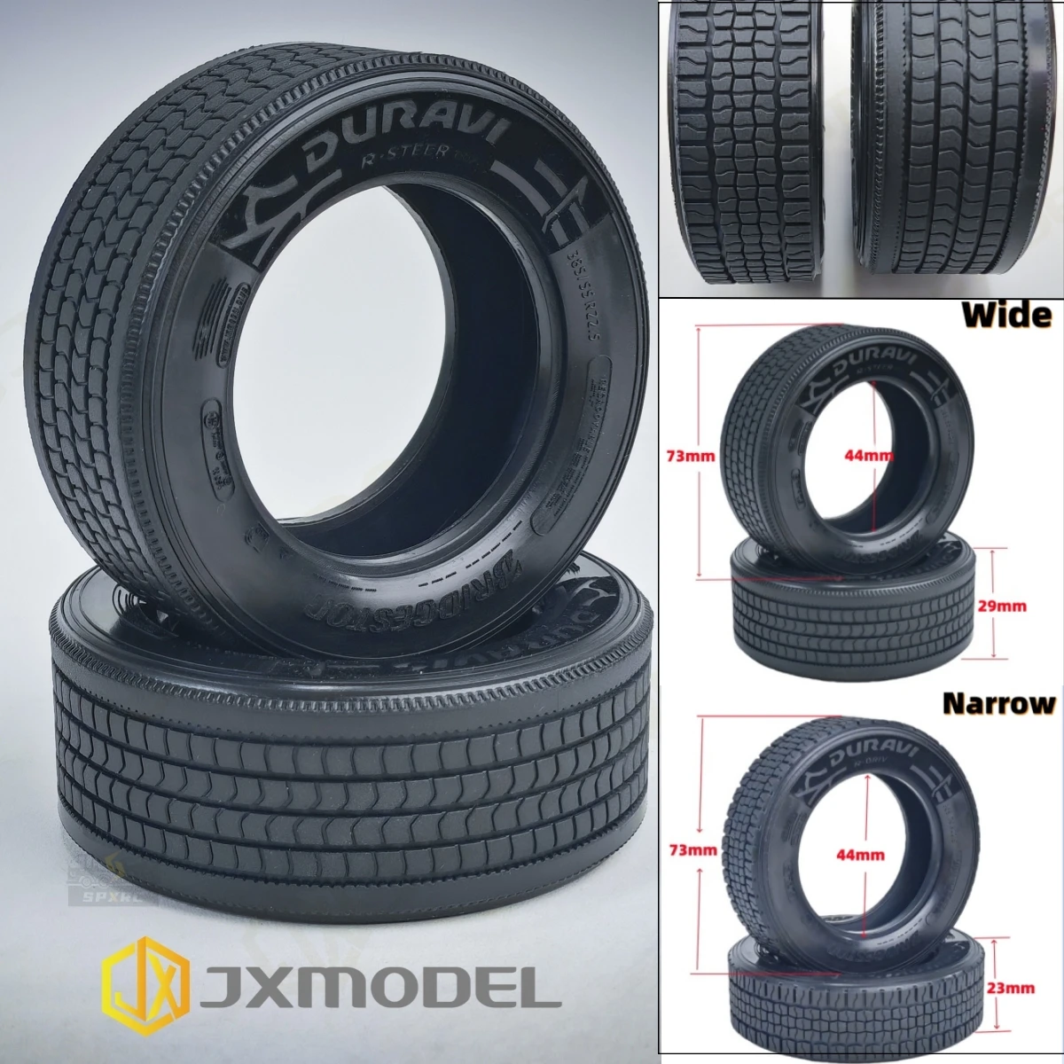 73MM Gummi-Puppenreifen 23MM schmal 29MM breit für 1/14 Tamiya RC Scania 770S Man Actros Volvoo TGX TGS europäische LKW-Spielzeugteile
