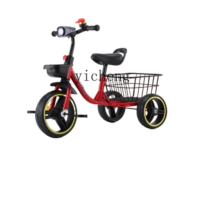 XL Children's Tricycle Bicycle 2-6 Years Old Child Baby plus-Sized with Rear Bucket Music Foot