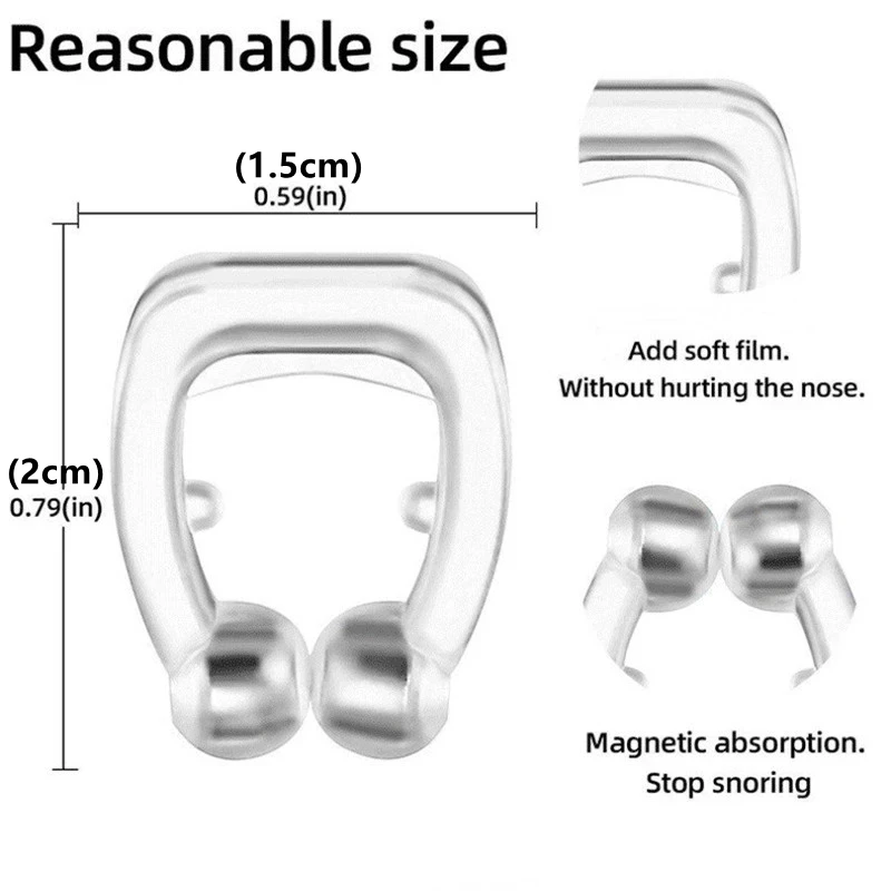 Correttore anti russamento Supporto magnetico per russare in silicone Mini portatile e facile Maniglia per naso con ventilazione morbida Facile da respirare Migliora