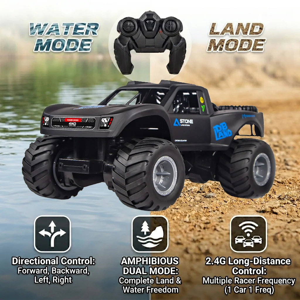 

Радиоуправляемая машина JJRC Q156 4WD, высокоскоростной внедорожник-амфибия 2.4G, электрический радиоуправляемый краулер, игрушка для мальчиков, подарок