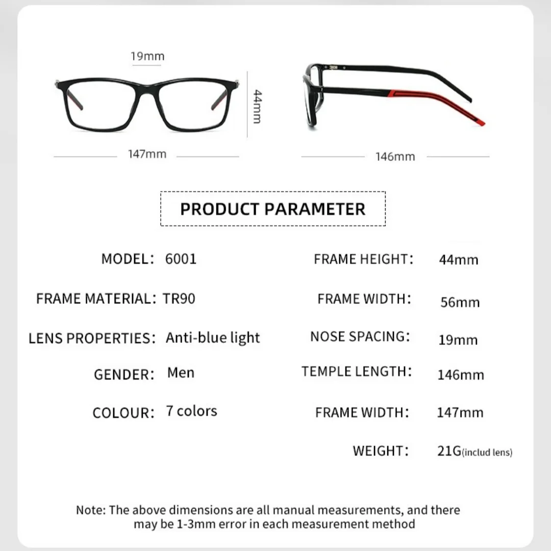 2PCS Anti Blue Light Reading Glasses Man TR90 Compute Myopia Glasses Reader Eyewear Gaming TV Eyeglasses for Women Men