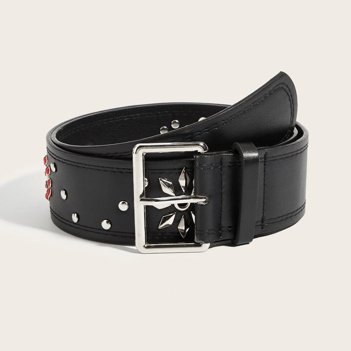 

Men High Quality Pure Cowhide Belt Strap Male Luxury Pin Buckle Diamond-studded Rivets Jeans Belts for Women