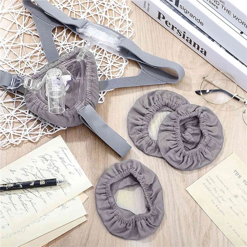 

B50B-8 шт. вкладыши для масок CPAP, многоразовые тканевые удобные чехлы для уменьшения утечек воздуха, раздражения кожи, моющиеся и легко чистящиеся серые