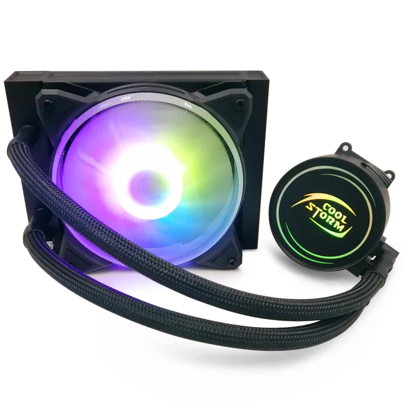 Wholesale Price Gaming PC Processor RGB Liquid Cooling Fan LED Lights Liquid CPU 120mm Water Cooling Cooler Fan