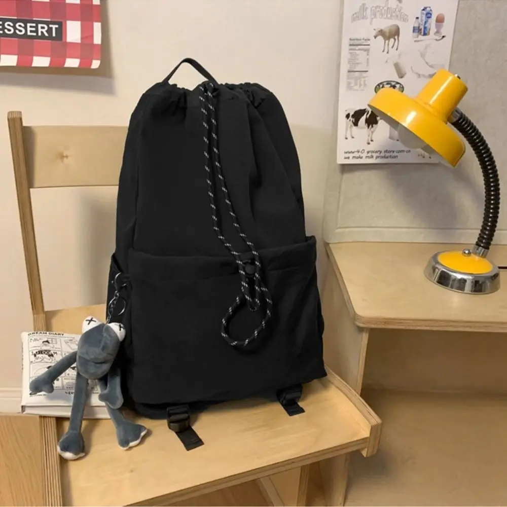 Drawstring Hiking Backpack Multi Pocket Large Capacity School Bag Leisure Cloth Travel Backpack Laptop