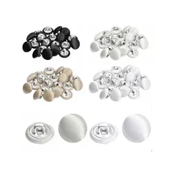 20Pcs Metal Shank Buttons DIY Sew On Blouses Coats Tuxedo Suits Buttons Sewing Accessories Smooth Satin Covered Round Buttons