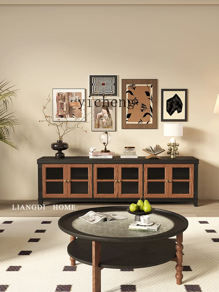 

LSL solid wood TV cabinet floor-to-ceiling locker decorative cabinet coffee table TV cabinet combination