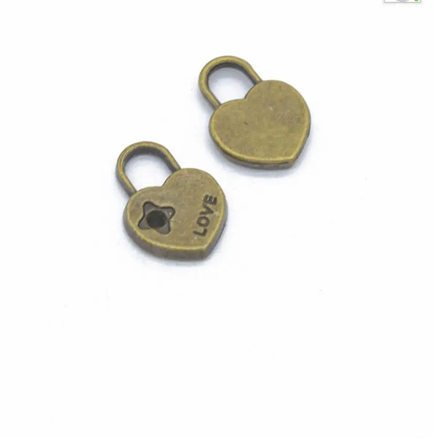 60pcs Charms Heart Lock 17*12mm Tibetan Silver Color Pendants Antique Jewelry Making DIY Handmade Craft F0643
