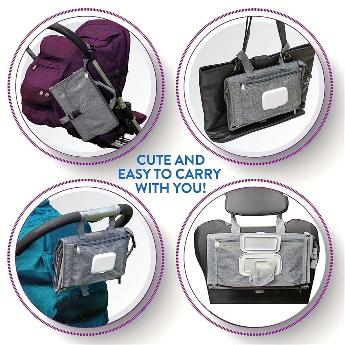 Baby Changing Mats Changing Mats Waterproof Changing Mats for Newborn Baby Changing Pad with Wipes Pocket Changing Kit