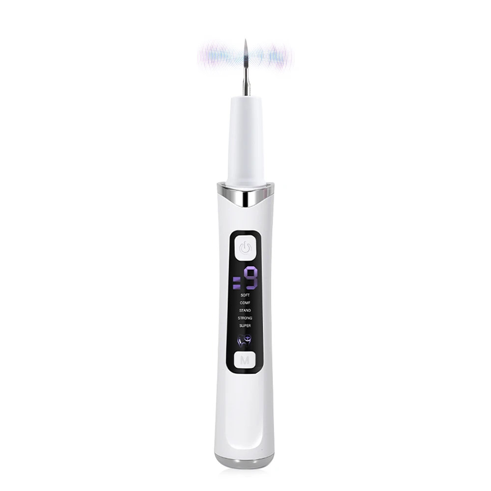 Ultraschall-Zahnreiniger 5 Modi Wiederaufladbarer Zahnreiniger 9 Stufen Tragbares Mundpflegegerät IPX6 Wasserdicht für Zuhause und Reisen – Detail 4
