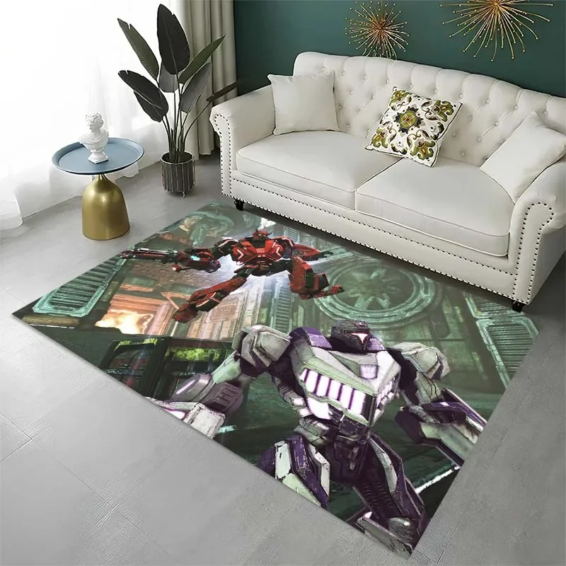 Transformers cartoon pattern carpet, living room bedroom housewares garden lawn mat bathroom kitchen carpet birthday present