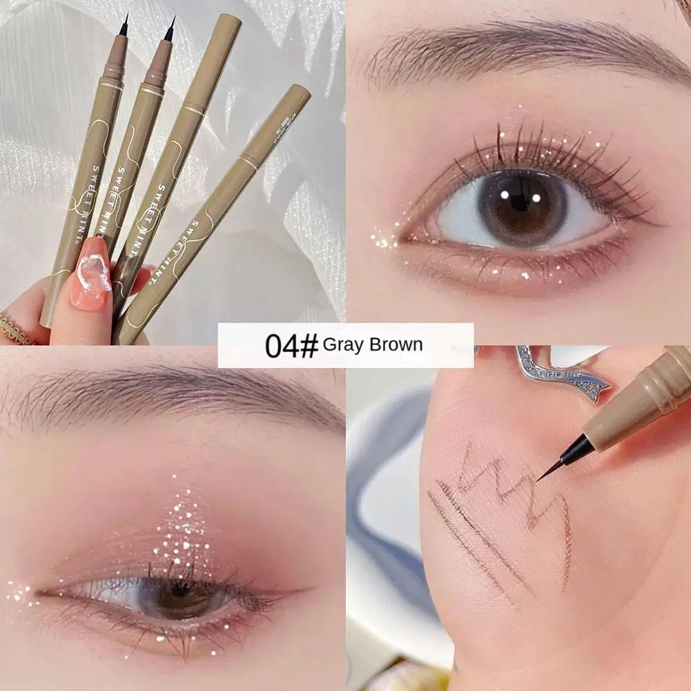 Ultra cienka główka płynny Eyeliner pióro wodoodporna trwała oko oko czarna kredka do makijażu matowe rzęsy szybkoschnące I7L4