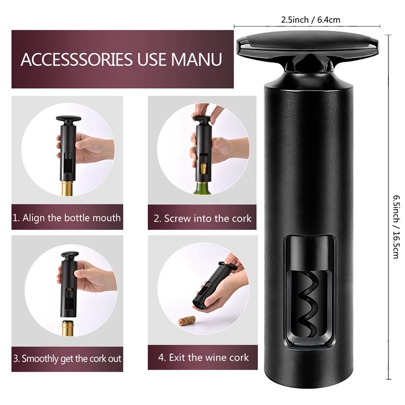 Corkscrew Wine Jar Opener Home Kitchen Bottle Can Opener Tool Self-Pull Hand Rotating Portable Hotel Bar Accessories