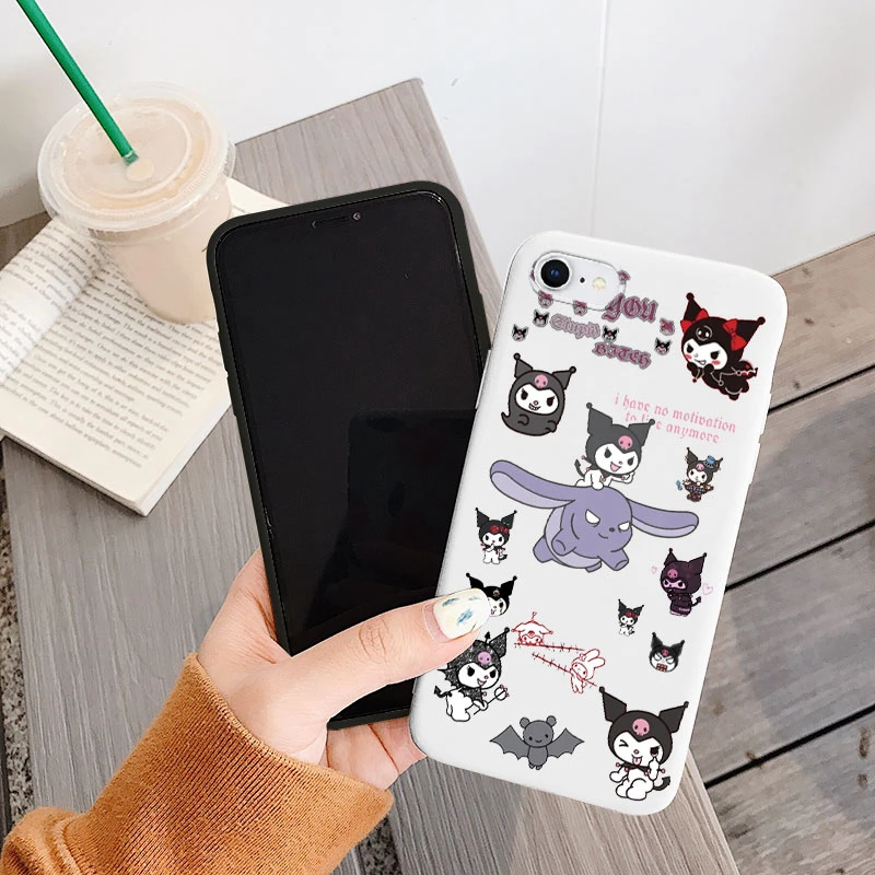 Custodia per telefono Cartoon per Apple iphone X XS Max XR 10 Girls Anti-drop Cinnamoroll Kuromi Hello Kitty Cover posteriore in Silicone Siling