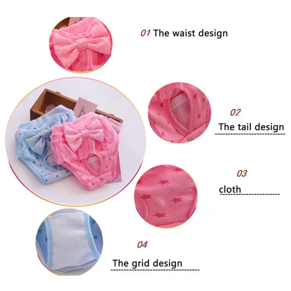 Pet Physiological Pants Lace Princess Menstrual Pants Teddy Underwear Bow Dog Physiological Pants