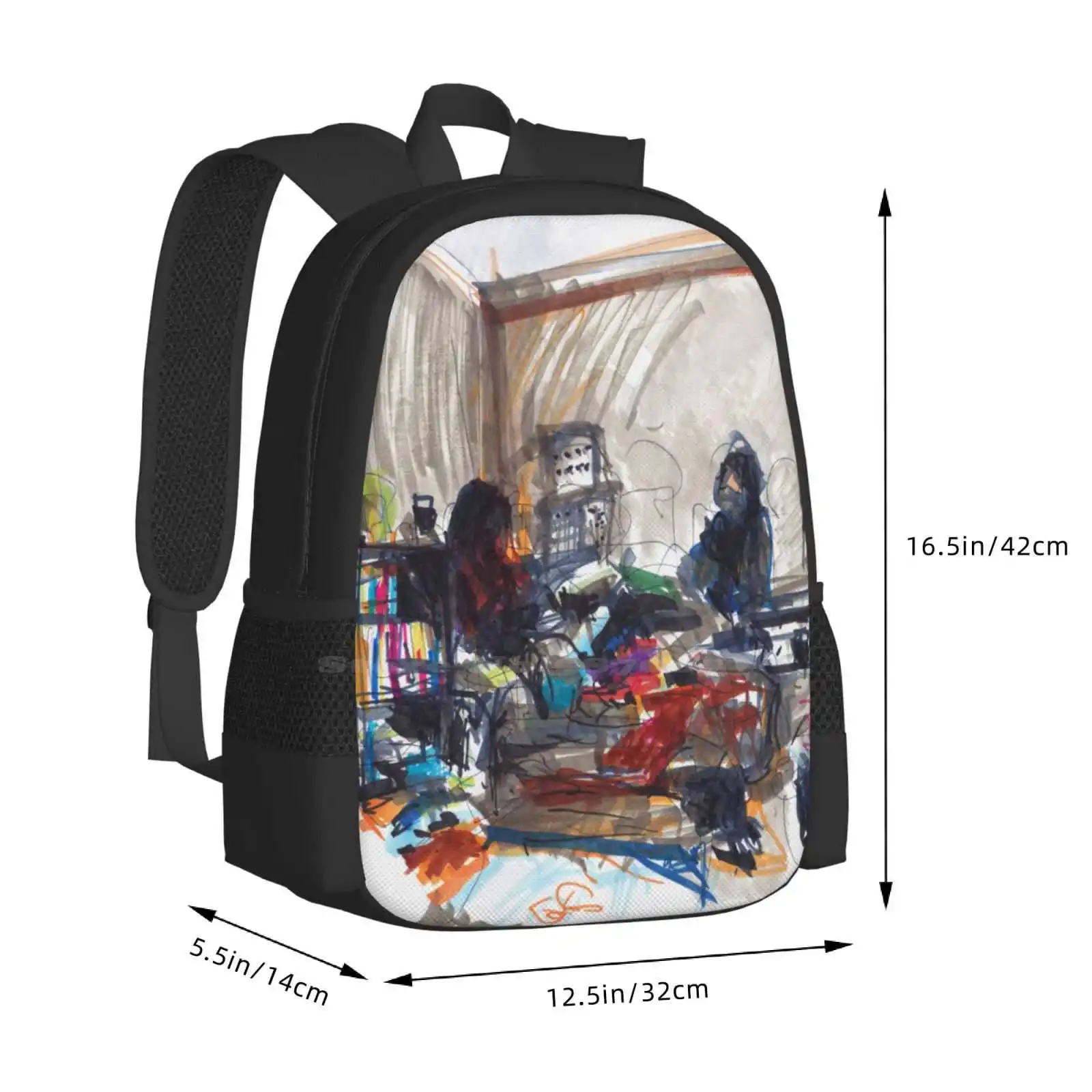 Marcador de día de lavandería, boceto, bolsas Unisex, bolsa para estudiantes, mochila para el hogar, lavandería, amigos juntos, dormitorio, plegable, limpio, recién llegados