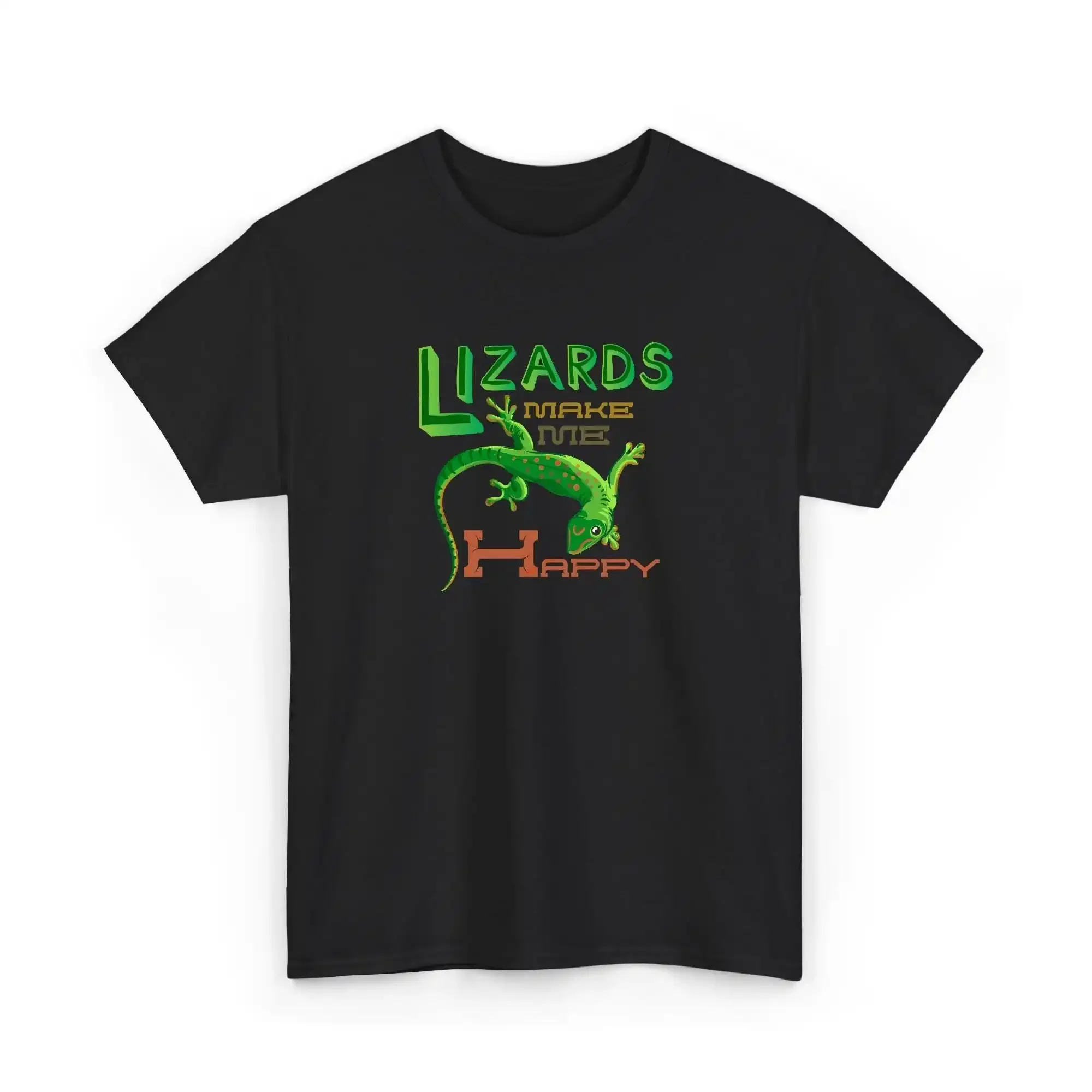Lizards Make Me Happy T Shirt Reptile Lover Gecko Enthusiast Lizard Nature Animal