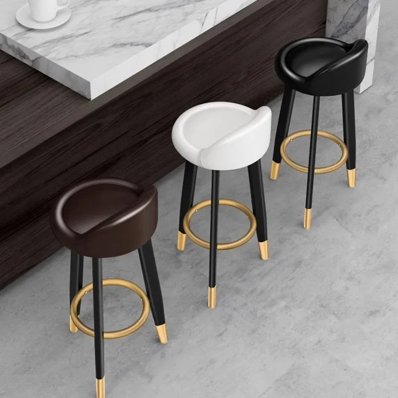 Taburetes de Bar de oficina en la espalda, taburetes nórdicos para cocina, Barbero de moda, diseño de acento, silla moderna para juegos, dormitorio,