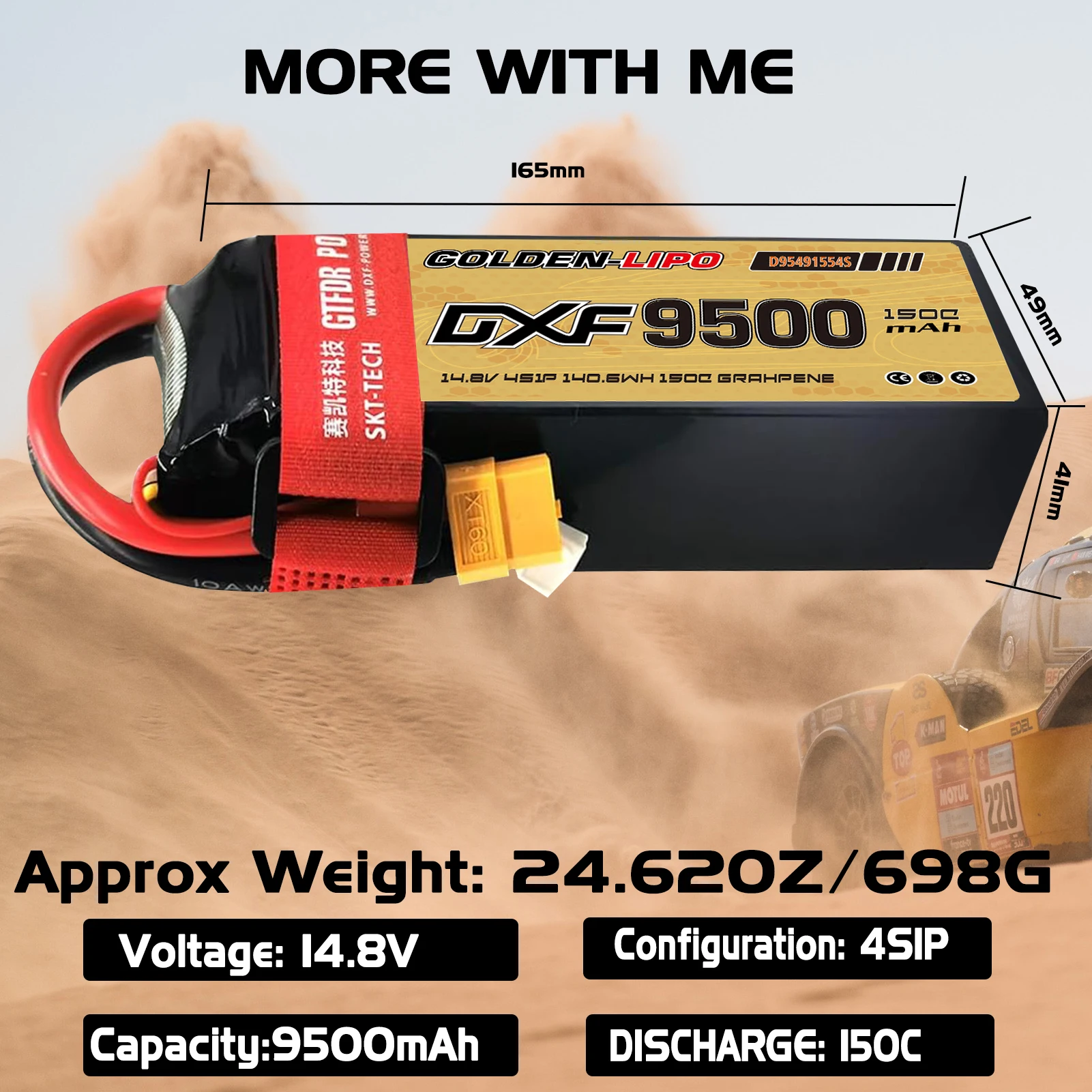 4S 리포 15.2V 8500mAh 9500mAh 10000mAh 150C DXF 배터리 XT60 플러그 하드케이스 RC 자동차 버기 트러기 오프로드 자동차 보트 트럭 비행기