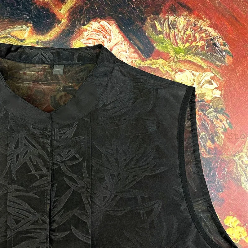 Neue Chinesische Stil Qipao Top Verbesserte Organza Sticken Blume Weste Top Dame Sommer Herbst Neue Hanfu Jacke Lose Tang Kleidung