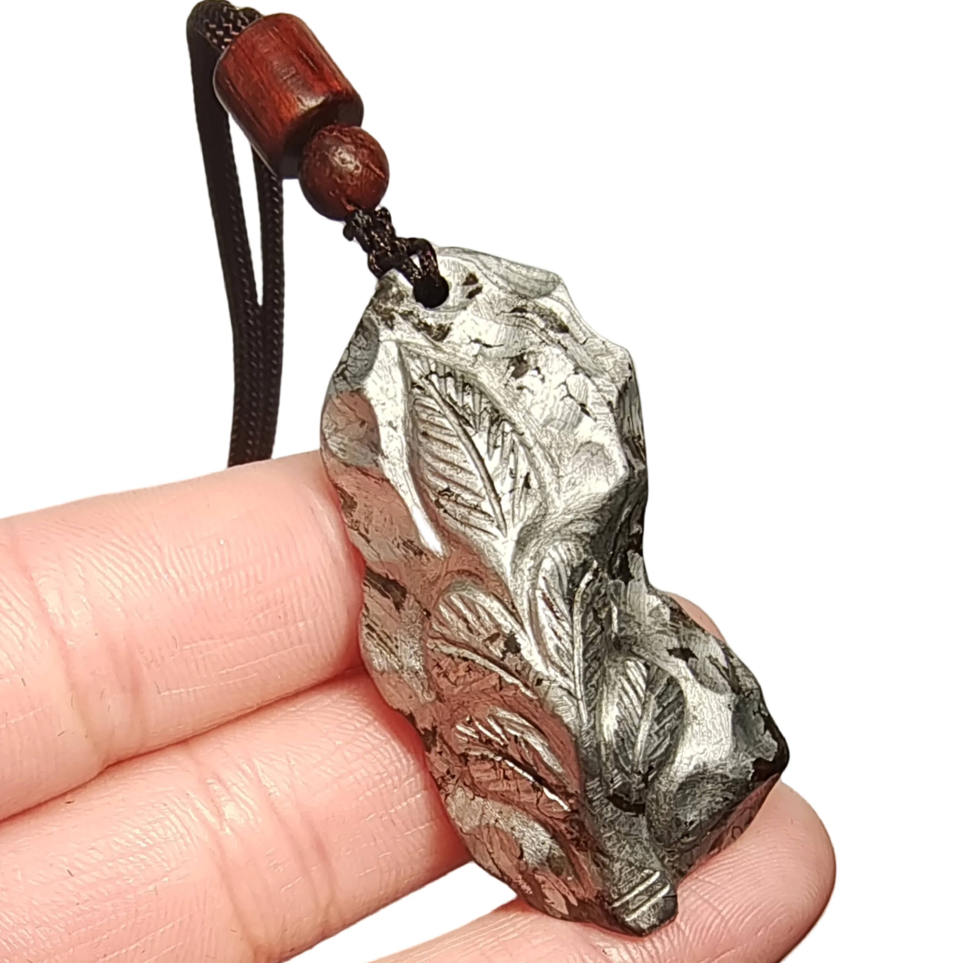 60.8g Muonionalusta meteorite Hand carving pendant Natural iron meteorite pendant Meteorite slice Handmade jewelry-LK171