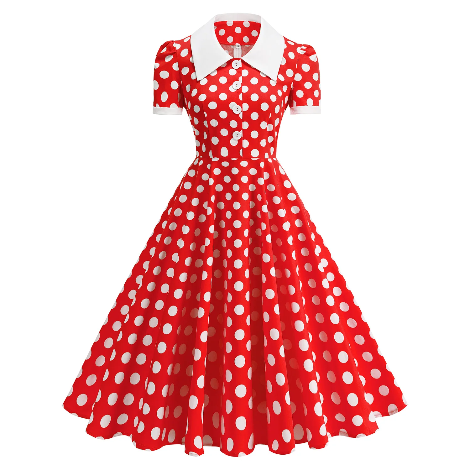 

Элегантное облегающее большое свободное платье в горошек в стиле ретро