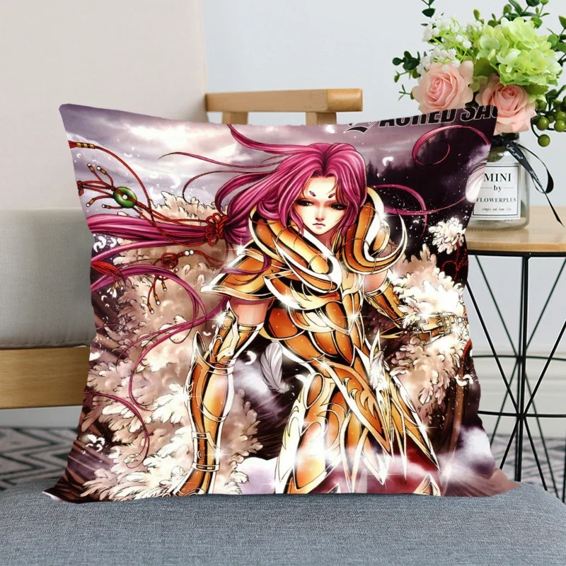 Best Sell Anime De Saint Seiya Pillow Case For Home Decorative Pillows Cover Invisible Zippered Throw PillowCases 40X40,45X45cm