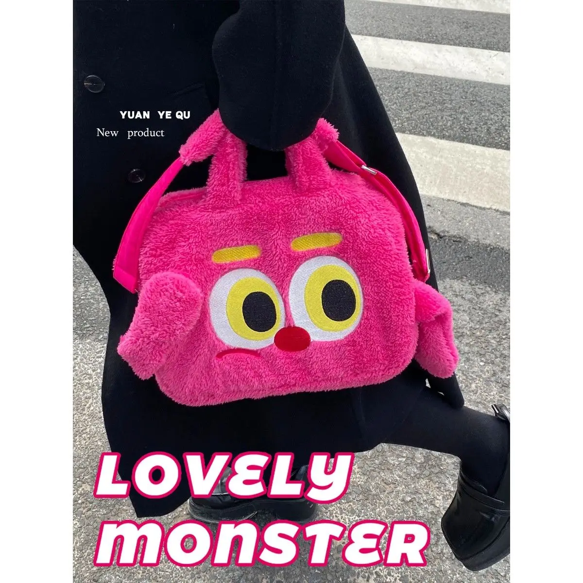 Plush Lamb Hair Handbag crossbody laptop bag notebook 13 Inch 15Inch Bags Designer  Portable Bag Trend Hand Holding Hairy Bag