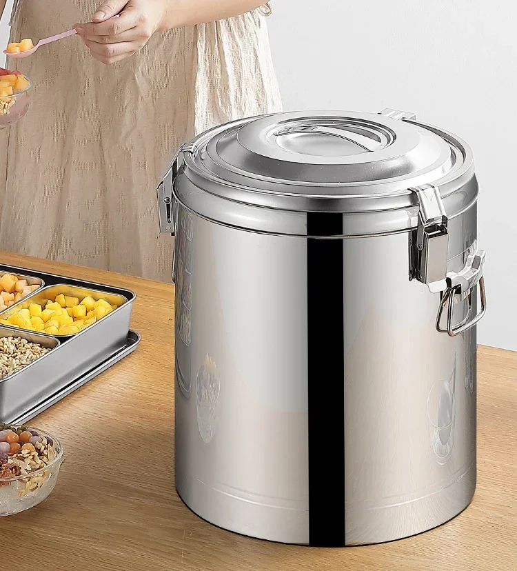 

Stainless steel insulated bucket, commercial soybean milk herbal tea bucket with large capacity for ice cubes Hot sales