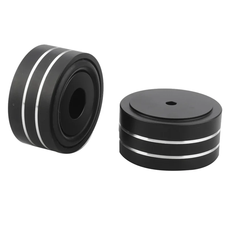 AS95-20 Buah Bantalan Kaki DAC Meja Putar Dudukan Isolasi Speaker AMP HIFI Aluminium 40X20Mm (Hitam)