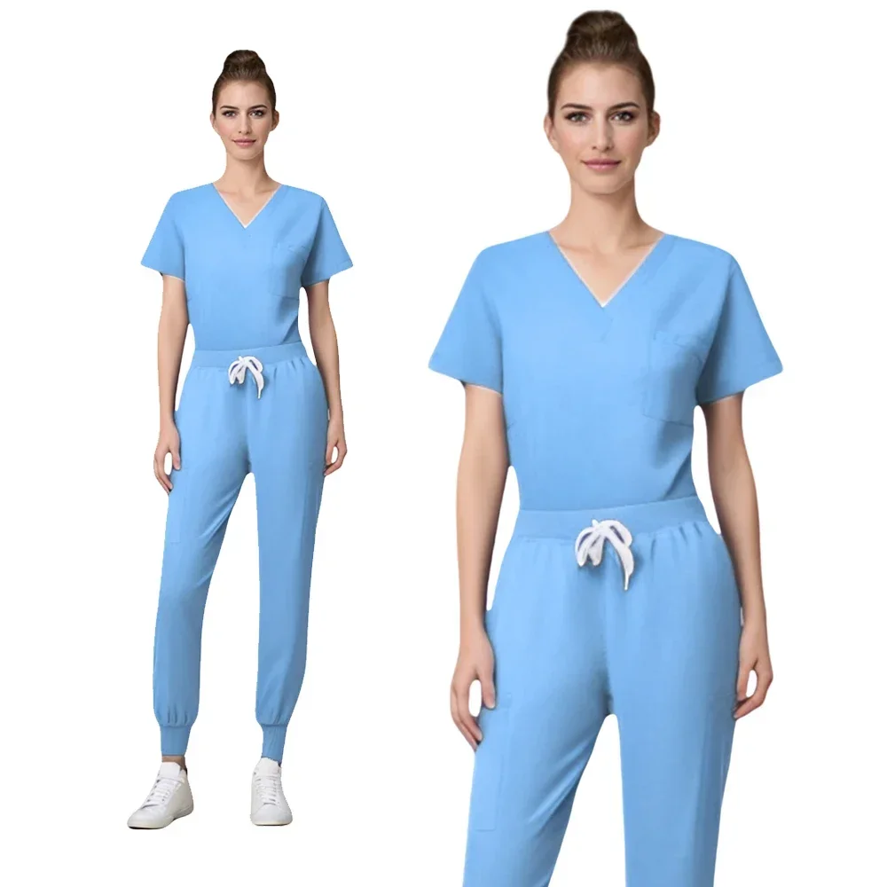 Costume de gommage personnalisé, uniformes d'hôpital, uniforme d'infirmière médicale, ensembles d'uniformes de gommage d'infirmière de jogging, vente en gros