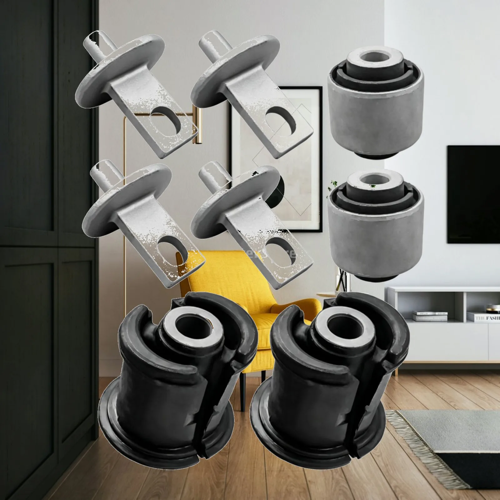 Rear Trailing Arm Bushing Kit Compatible Hardware Brand New for Mechanics