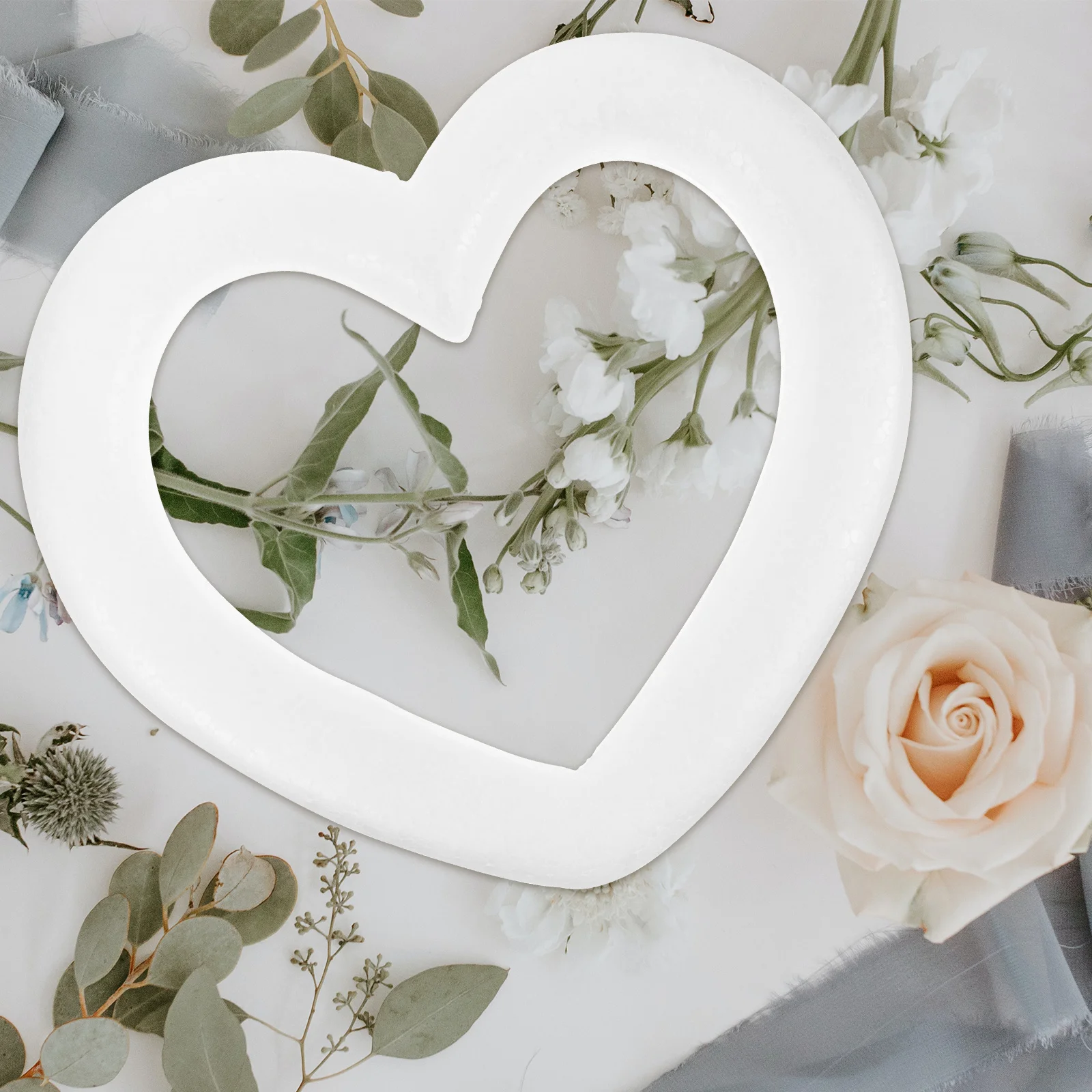 2 قطعة على شكل قلب عيد الميلاد جارلاند الدائري الأبيض DIY بها بنفسك الحرفية ديكور معلق ديكور الحفلات مرحلة ما قبل المدرسة الفصول الدراسية رياض الأطفال