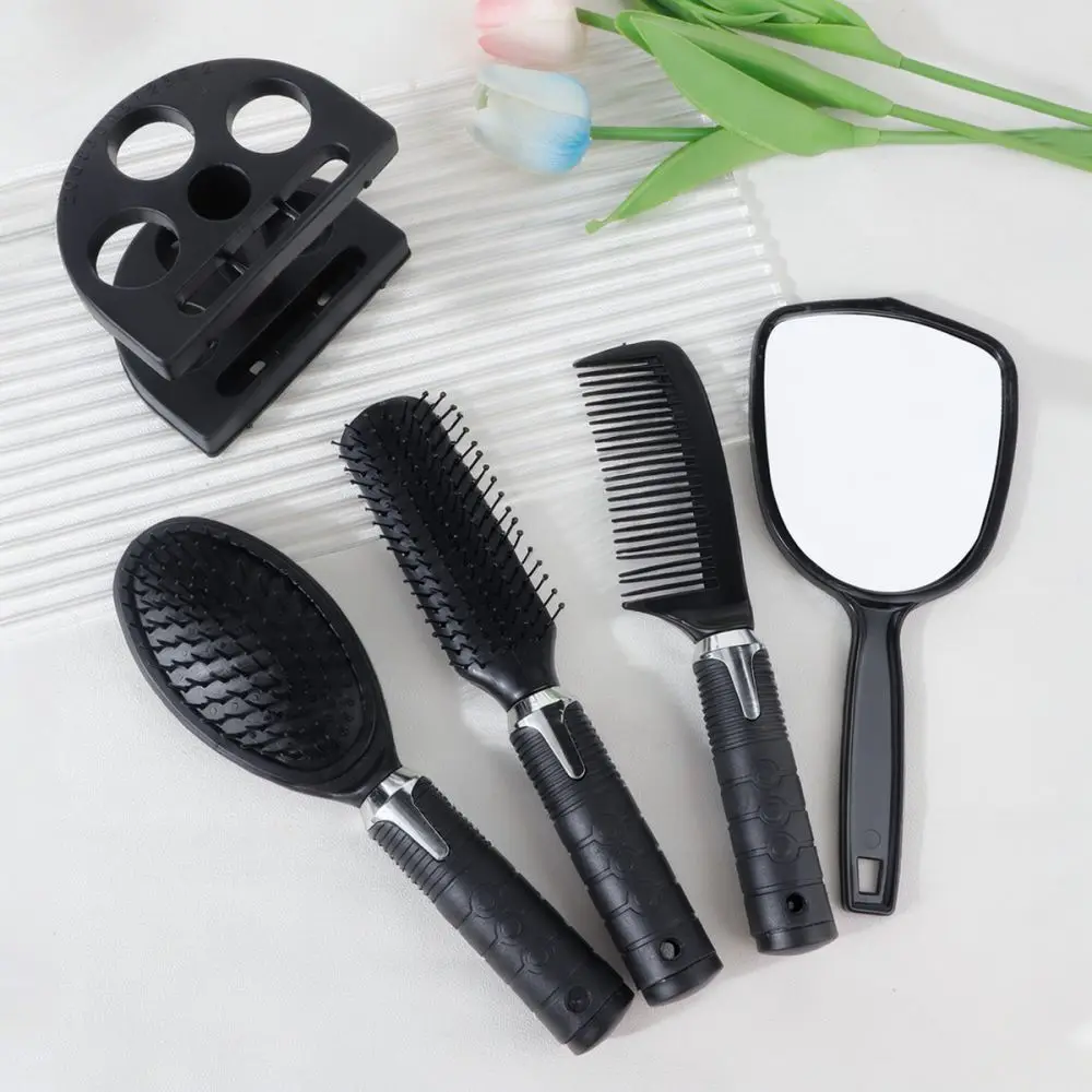 Hair Styling Comb Set With Desktop Mirror Professional Detangling Tools For Salon Home Dormitory Daily Hair Care Accessories