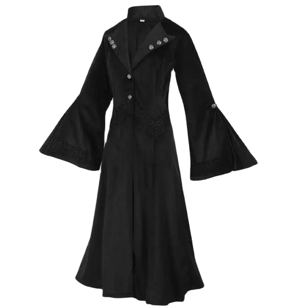 

Темный воротник-стойка, дворцовый смокинг, нарядная верхняя одежда, тонкие топы, Тренч, готическое длинное пальто, модные тонкие плащи