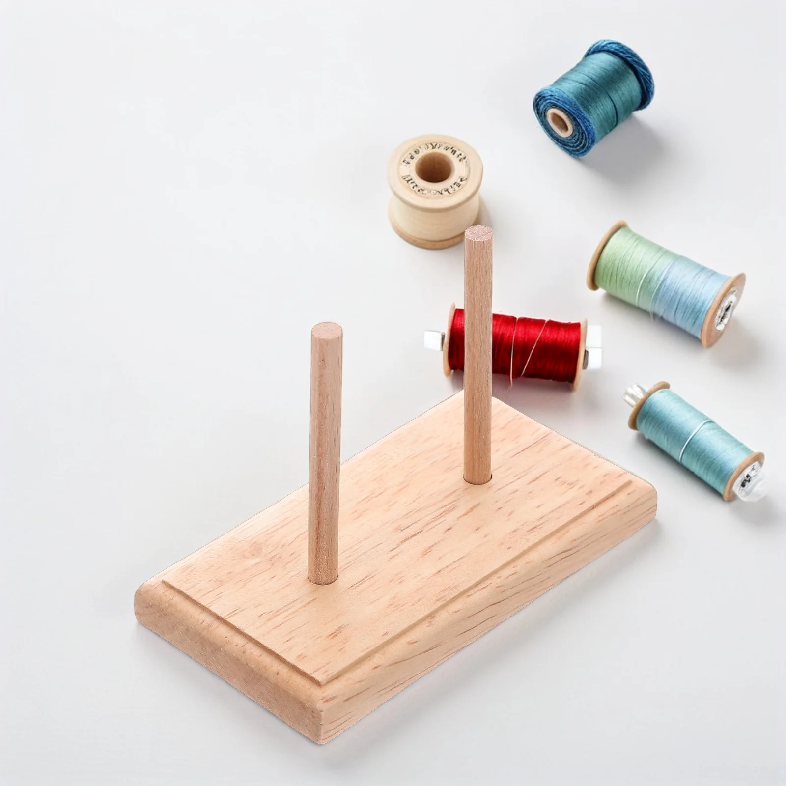 

French Embroidery Stand Gift Wrapping Ribbon Holder Mini Spool Rack Quilting Thread Wooden Spools Organizer