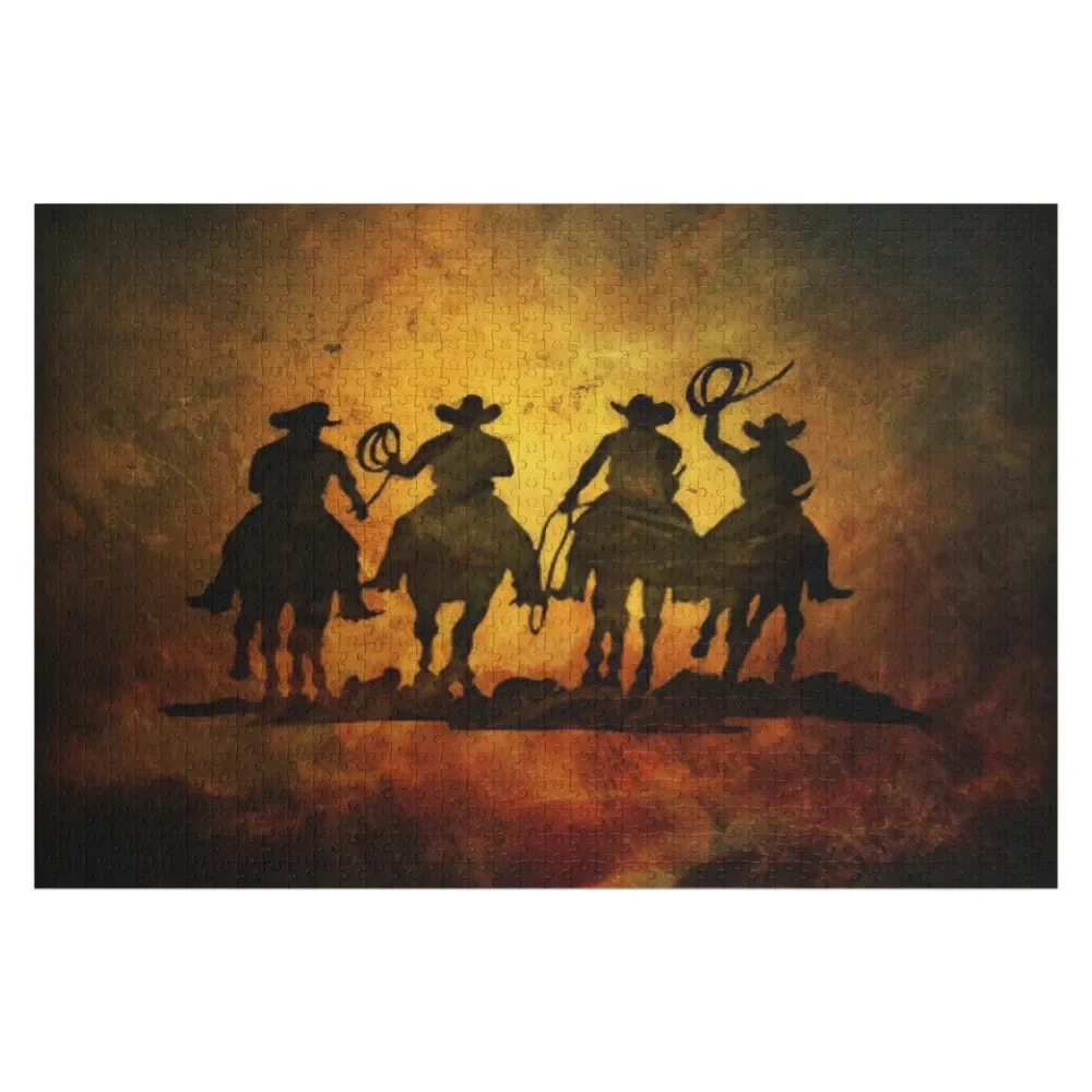 Wild West Cowboys Jigsaw Puzzle Christmas Gifts Toys For Children Personalized Photo Gift Customizeds For Kids Puzzle