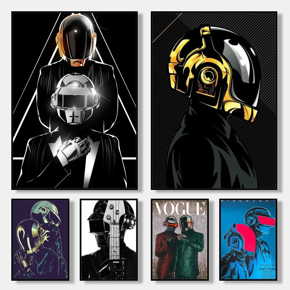 D-Daft P-Punk  Poster Wall Art Print Poster Decorative Mural Modern Home Decor Birthday Gift Unframed Canvas Garage Room